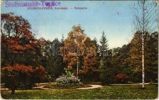 1919 Stubnyafürdő, Túróchévíz, Stubnianske Teplice, Turcianske Teplice; Park részlet / park, spa (EK)