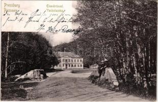 1900 Pozsony, Pressburg, Bratislava; Vaskutacska. Louis Koch Photographie-Karte / Eisenbrünnel (Eisenbründl) / Zelezná Studienka / spa, bathhouse