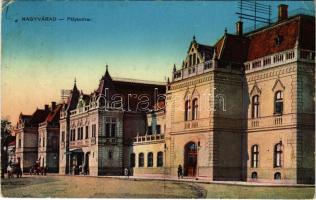 1916 Nagyvárad, Oradea; Pályaudvar, vasútállomás. Vasúti levelezőlapárusítás / railway station (EK)