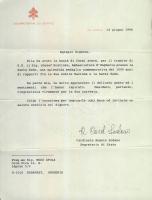 1996 Angelo Sodano bíboros vatikáni államtitkár saját kezű aláírása hivatalos levélen / Signature of Angelo Sodano secretary of Vatican state