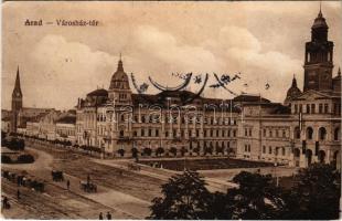 1923 Arad, Városház tér, Városháza. Oláh Sándor és Társa kiadása / town hall, square (EK)