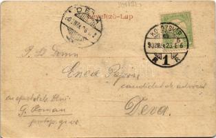 1902 Kolozsvár, Cluj; Sétatéri kioszk / kiosk, park (EK)