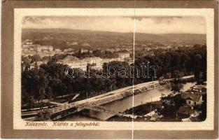 Kolozsvár, Cluj; kilátás a Fellegvárból, híd. Bernát kiadása / general view, bridge (EK)