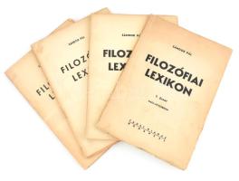 Sándor Pál: Filozófiai lexikon 1-4. füzet. Bp.,1941, Faust. Nem teljes. Kiadói papírkötésben, részben felvágatlan lapokkal.