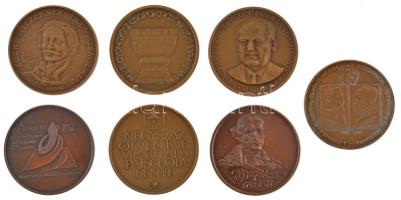 7 darabos bronz emlékérem tétel, közte "III. Nemzetközi Ékszer Kiállítás", "Komócsin ...