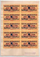 1975. Vásárlási engedély - 1T Gázolaj (vagy Tűzelőolaj) (10x) bélyeg, A4-es lapra ragasztva, a bélyegek alig kiolvasható VEGYIPARI TERMELŐESZKÖZ KERESKEDELMI VÁLLALAT SZÁLLÍTMÁNYOZÁSI OSZTÁLY BP. V. KOZMA FERENC U. 3. bélyegzéssel felülbélyegezve