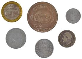6db-os vegyes külföldi érmetétel, közte Spanyolország 1882. 1p Ag XII. Alfonz T:1--3 patina, ph 6pcs of mixed foreign coin lot, in it Spain 1882. 1 Peseta Ag Alfonso XII C:AU-F patina, edge error