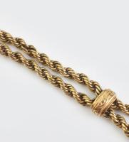 Arany (Au/14k) tokos és szíjas karóra, nem működik, jelzett, dobozzal, bruttó: 16,4g