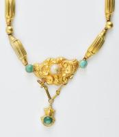 Arany (Au/14k) antik nyaklánc biztonsági csatton jelzett, bruttó: 11,6g