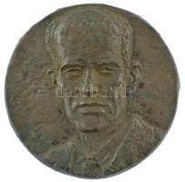 "Férfi portré" egyoldalas ezüstözött bronz emlékérem feloldatlan FB(?) szignóval (175mm) T:1- patina