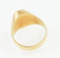 Arany (Au/14k) brilles (0,07ct) pecsét gyűrű, jelzett, bruttó: 7,5g