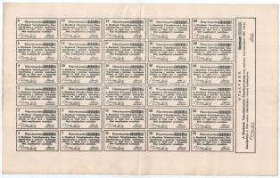 Budapest 1912. "Munkások Takarékpénztára Részvénytársaság" részvénye 25K-ról, szelvényekke...