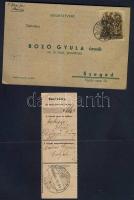 1938 Cserkész-képeslap megrendelő lap BOzó Gyula grafikusnak elküldve + befizetési utalvány + befizetési utalvány / Scout pc. order form for the designer