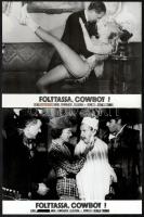 cca 1965 ,,Folytassa cowboy" című angol filmvígjáték jelenetei és szereplői, 19 db vintage prod...