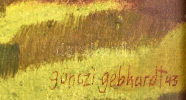 Gönczi-Gebhardt Tibor (1902-1994): Tavaszi táj. Olaj, vászon. Jelezve jobbra lent. Üvegezett, sérült...