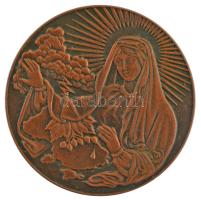 ~1991. Boldogságos Szűzanya megáldja Ukrajnát kétoldalas alumíniumra vasalt rézlemez emlékérem festett színezéssel (50mm) T:1- ~1991. Our Blessed Lady blesses Ukraine two-sided copper plate ironed on aluminum commemorative medallion with painted coloring (50mm) C:AU