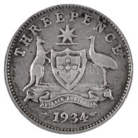 Ausztrália 1934. 3p Ag "V. György" T:2- patina, kis ph
Australia 1934. 3 Pence Ag "G...