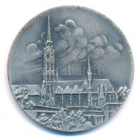 DN Mátyás templom egyoldalas ezüstpatinázott bronz emlékérem műanyag tokban (40mm) T:1-