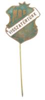 1940. NAC (Nagyváradi Atlétikai Club) - Visszatértünk 1940. augusztus 30. a második bécsi döntéssel Magyarországhoz visszakerülő Nagyvárad sportklubjának zománcozott bronz jelvénye (21x17mm) T:1-,2