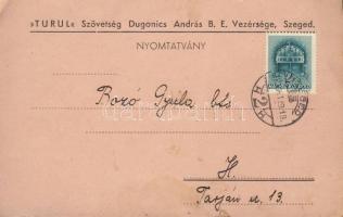 1941 Turul Szövetség szolgálati jegy Bozó Gyulának és hivatalos levél