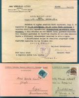 1941 Turul Szövetség 2 db szolgálati jegy és hivatalos levél
