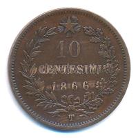 Olaszország 1866T 10c Bronz "II. Viktor Emánuel" T:2-,3 ph
Italy 1866T 10 Centesimi Bronz...