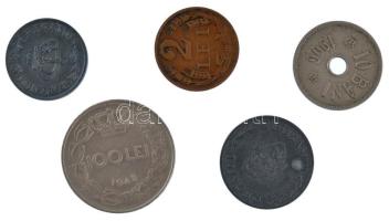 Románia 1906. 10b Cu-Ni "I. Károly" + 1941. 2L Zn "I. Mihály" + 1942. 5L Zn &quo...
