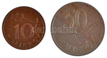 Szlovákia 1939. 10h sárgaréz + 1941. 50h Cu-Ni T:2,2- patina, karc
Slovakia 1939. 10 Halierov brass...