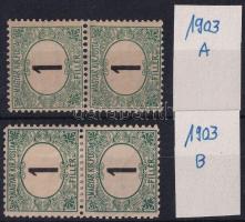 1903 Zöldportó 1f 2 db függőleges párban A + B fogazással