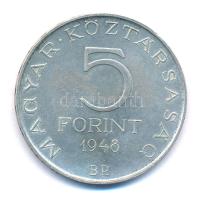 1948. 5Ft Ag "Petőfi" T:1- 
Adamo EM1