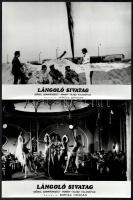 cca 1977 ,,Lángoló sivatag című román - olasz kalandfilm jelenetei és szereplői, 11 db vintage produkciós filmfotó, ezüst zselatinos fotópapíron, a használatból eredő - esetleges - kisebb hibákkal, 18x24 cm
