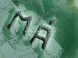 MÁ jelzéssel: Retró kerámia váza, mázrepedésekkel,szájperemén mázhiba, m: 24 cm