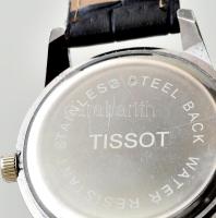 Tissot replika quartz férfi karóra, dátumkijelzővel, jó állapotban, d: 4,5 cm