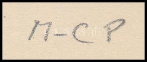 Molnár C. Pál (1894-1981): Anya gyermekével, fametszet, papír, paszpartuban, 17×11 cm