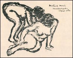 Rippl-Rónai József (1861-1927): Aktok. Cinkográfia, papír, jelzett a cinkográfián, 26×36 cm