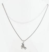 Ezüst(Ag) kígyó nyaklánc Pegazus függővel, jelzett, h. 46,5 cm, 1,8×2,7 cm, nettó: 9,9 g