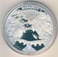 DN "Budapest nevezetességei-Hősök tere" Ag emlékérem 31,104g (1oz) T:PP Díszdobozban, tanú...