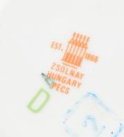 Zsolnay Pompadour mintás 5 személyes mokkás készlet, jelzett, minimális kopásokkal