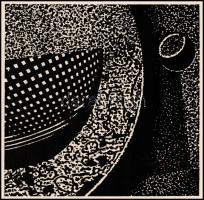 Joseph Kádár (1936-2019): Dualista kompozíció. Szitanyomat, papír, jelzett, művészpéldány E.A. 2/10 ...