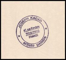 Joseph Kádár (1936-2019): Dualista kompozíció. Szitanyomat, papír, jelzett, művészpéldány E.A. 2/10 ...