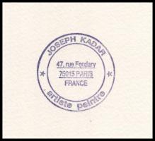 Joseph Kádár (1936-2019): Izzás. Szitanyomat, papír, jelzett. Művészpéldány EA jelzéssel. Hátoldalon...