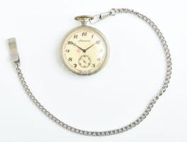 Molnia zsebóra, másodpercmutatóval, óralánccal, működik, d: 50 mm