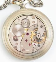 Molnia zsebóra, másodpercmutatóval, óralánccal, működik, d: 50 mm