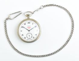 Molnia zsebóra, másodpercmutatóval, óralánccal, működik, d: 50 mm