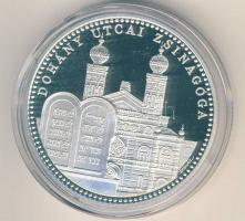 DN "Budapest nevezetességei-Dohány utcai zsinagóga" Ag emlékérem 31,104g (1oz) T:PP Díszdobozban, tanúsítvánnyal!Judeika!