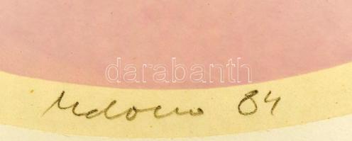 Melocco Miklós (1935-): Nőszirom, 1984. Szitanyomat, papír, jelzett, üvegezett fakeretben, d: 32,5 c...