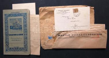 cca 1930-1945 5 db cserkészettel kapcsolatos levél és irat