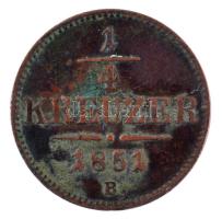 1851B 1/4kr Cu T:2- patina, ph Adamo M1