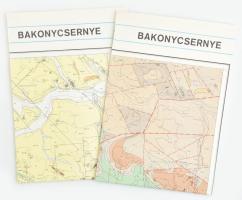 1982 Bakonycserne észlelési és földtani térkép, 2 db, 1:20 000