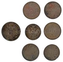 Ausztria 1849. 6kr Ag (4db, A és C verdejel) + 1868. 10kr Ag "Ferenc József" + ~1870. 20kr...
